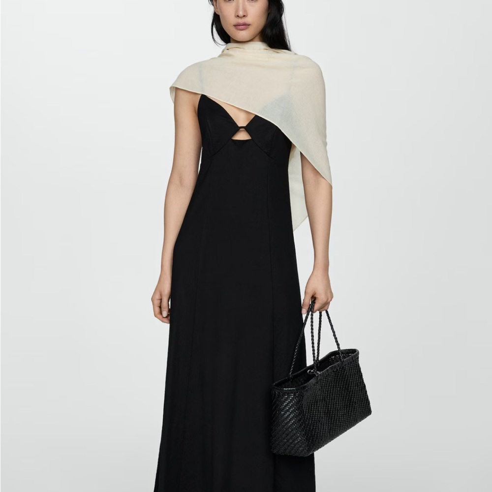 Mango Black Sleeveless Maxi Gown